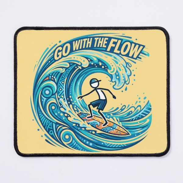 Item preview, Go With The Flow Stickman Surfing | Minimal Surf T-Shirt Design designed and sold by Chroma Dreams .