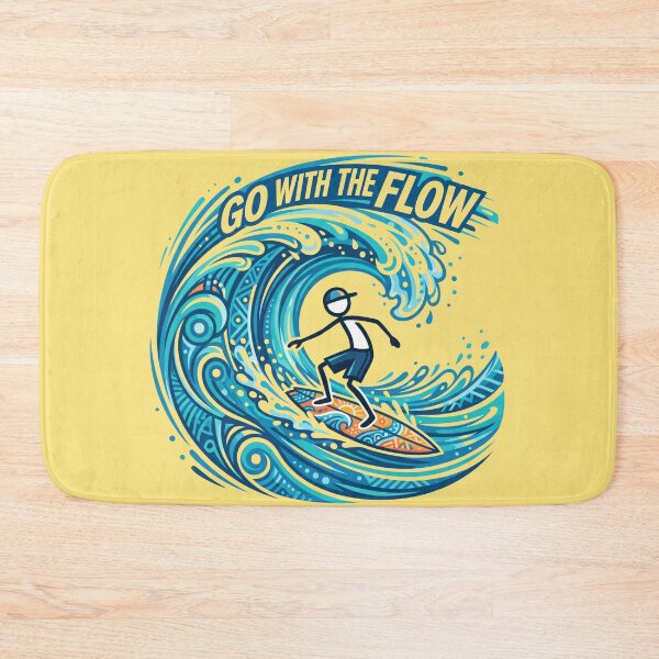 Item preview, Go With The Flow Stickman Surfing | Minimal Surf T-Shirt Design designed and sold by Chroma Dreams .