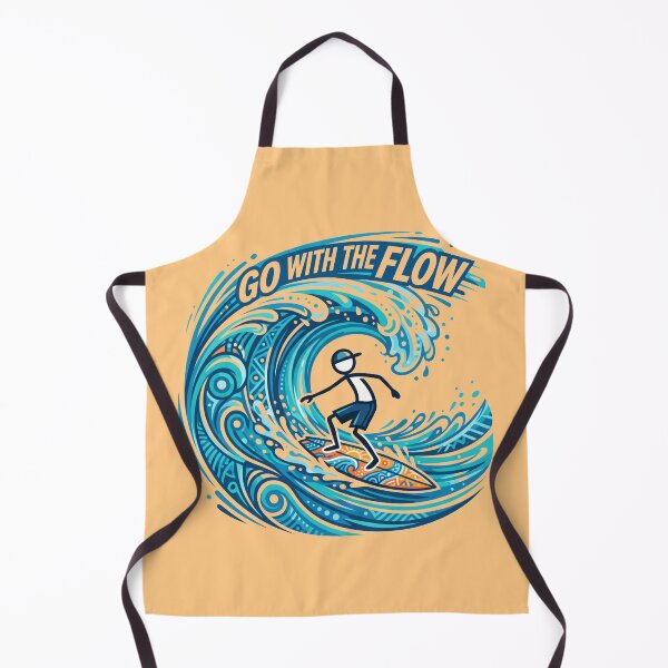 Item preview, Go With The Flow Stickman Surfing | Minimal Surf T-Shirt Design designed and sold by Chroma Dreams .