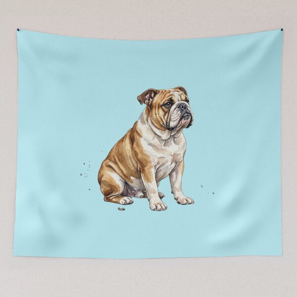 Artikelvorschau, Aquarell-Bulldogge, sitzend entworfen und verkauft von TheMagicIcon.