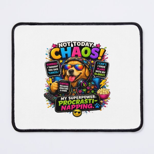 Item preview, Funny Golden Retriever Meme – Not Today Chaos Dog T-Shirt Design designed and sold by ELVIN DESIGNS.