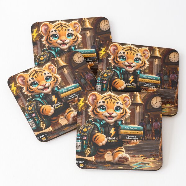 Item preview, Funny Back to School Tiger Kids Gift Student Backpack Sticker Animal Art NeoTigLuna designed and sold by NeoTigLuna.