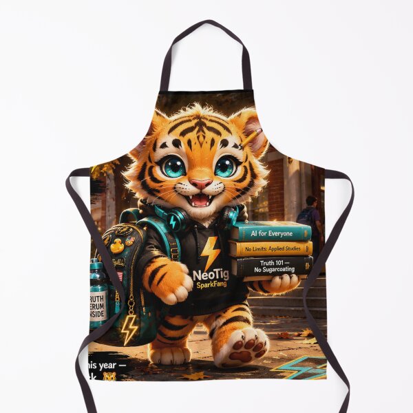 Item preview, Funny Back to School Tiger Kids Gift Student Backpack Sticker Animal Art NeoTigLuna designed and sold by NeoTigLuna.