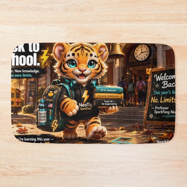 Item preview, Funny Back to School Tiger Kids Gift Student Backpack Sticker Animal Art NeoTigLuna designed and sold by NeoTigLuna.