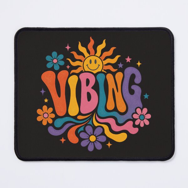 Item preview, Vibing Retro Groovy Sun Smiley Face | 70s Boho Rainbow Floral Colorful Graphic Tee Tags: designed and sold by QuirkyCloud Designs.