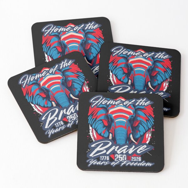 Item preview, Home of the Brave Elephant — 1776 to 2026 America 250 Years of Freedom Patriotic Design designed and sold by GFamilyC.