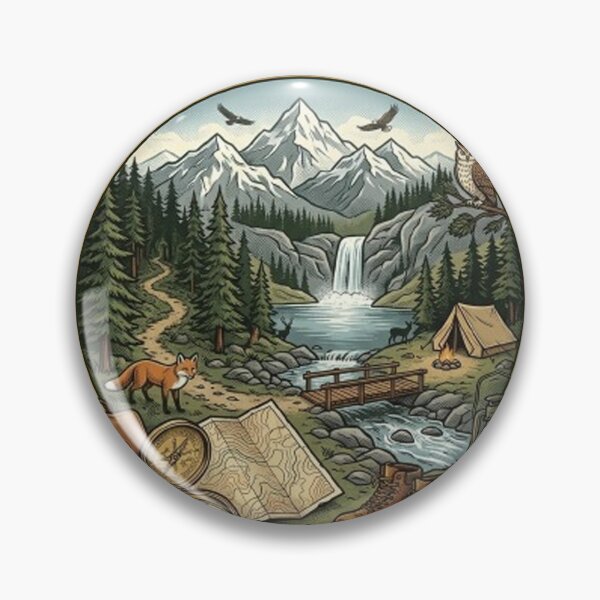 Item preview, The Lost Trails Department Vintage Hiking Adventure Heritage Badge Design designed and sold by CreativeNest Prints.