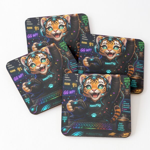 Item preview, Funny Gamer Tiger Gaming Victory Gift Mouse Pad Poster Gamer Humor NeoTigLuna designed and sold by NeoTigLuna.