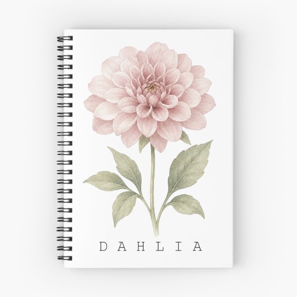 Artikelvorschau, Aquarell-Illustration einer rosafarbenen Dahlie (botanische Blume) – Kunstdruck entworfen und verkauft von FernLiz.