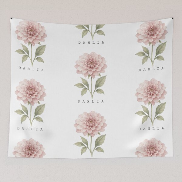 Item preview, Blush Dahlia Watercolor Botanical Flower Illustration Art Print designed and sold by FernLiz.