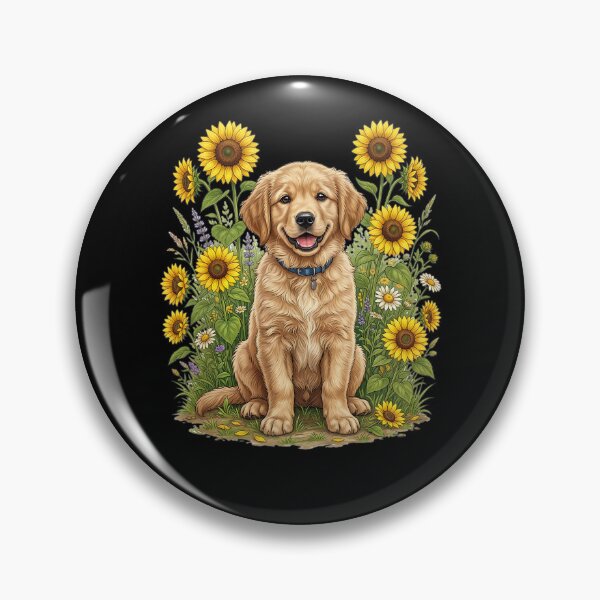 Item preview, Cute dog with sunflowers designed and sold by ReneMM.