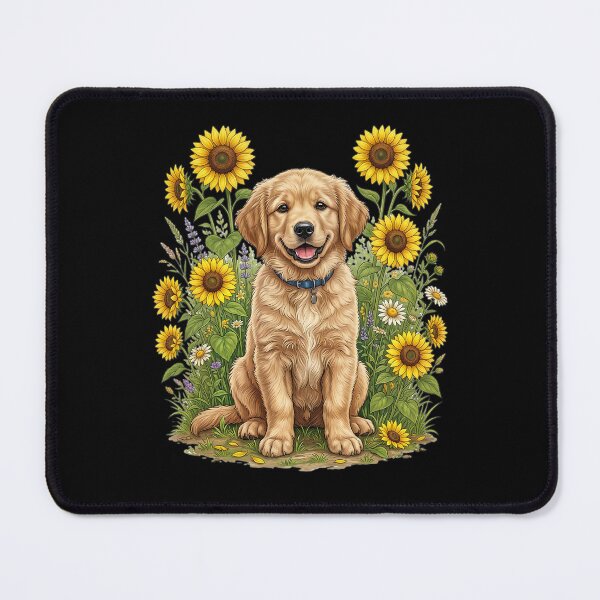 Item preview, Cute dog with sunflowers designed and sold by ReneMM.