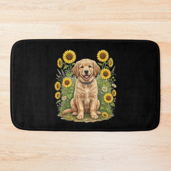 Item preview, Cute dog with sunflowers designed and sold by ReneMM.