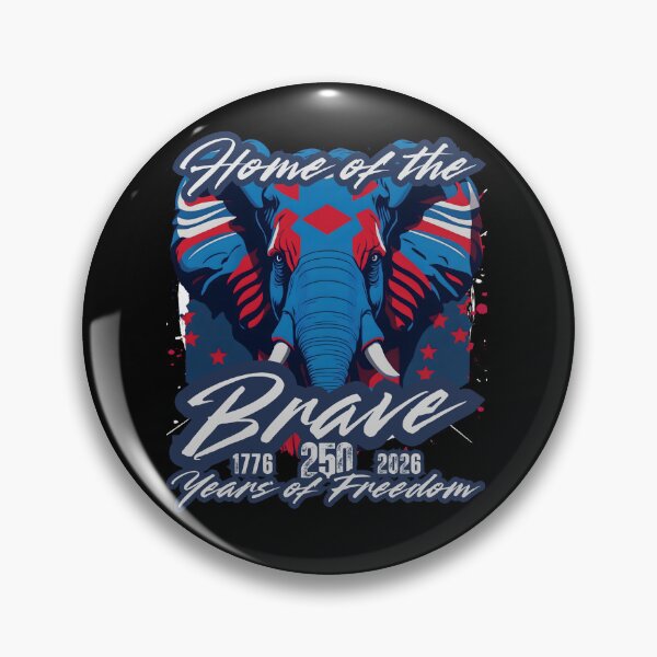 Item preview, Home of the Brave Elephant — 1776 to 2026 America 250 Years of Freedom Patriotic Geometric Design designed and sold by GFamilyC.