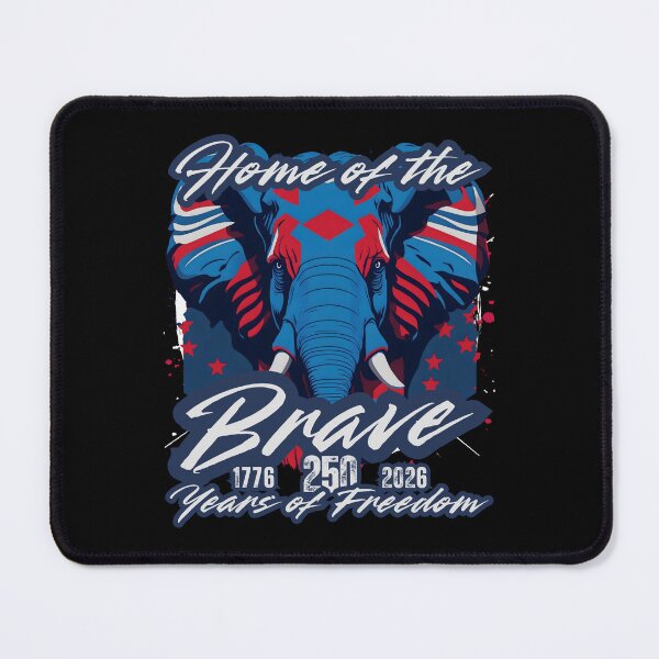 Item preview, Home of the Brave Elephant — 1776 to 2026 America 250 Years of Freedom Patriotic Geometric Design designed and sold by GFamilyC.