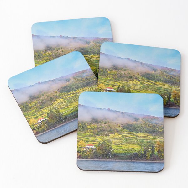 Item preview, Autumn panorama of Wachau valley (Unesco world heritage site) vineyard in morning, Lower Austria, Austria designed and sold by goceris.