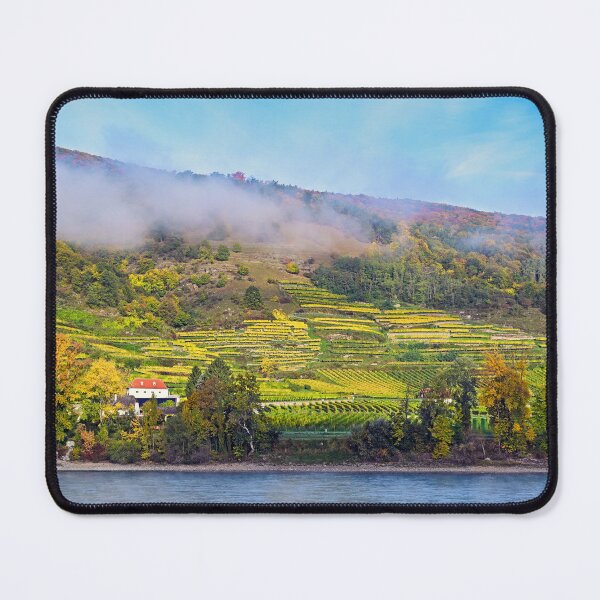 Item preview, Autumn panorama of Wachau valley (Unesco world heritage site) vineyard in morning, Lower Austria, Austria designed and sold by goceris.