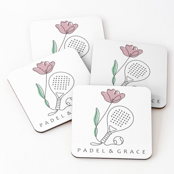 Item preview, Padel & Grace - Minimalist Line Art Floral Racket - Womens Sports Gift designed and sold by BelievingCreate.