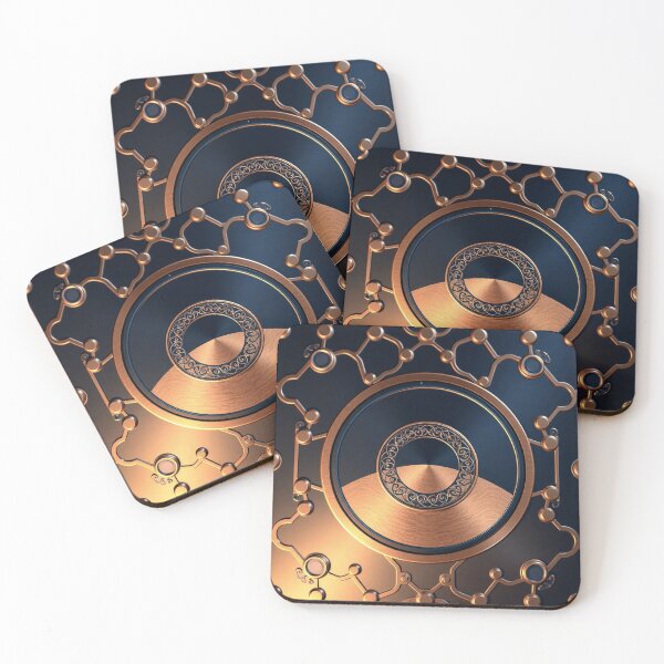 Item preview, Luxury Dark Blue Gold Mandala Art Print designed and sold by IntelliMindDesigns.