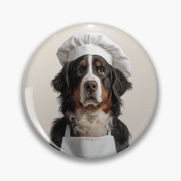 Item preview, Funny Bernese Mountain Dog Chef Realistic Animal Cooking Humor Art designed and sold by LazyOwlStore.