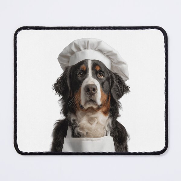 Item preview, Funny Bernese Mountain Dog Chef Realistic Animal Cooking Humor Art designed and sold by LazyOwlStore.