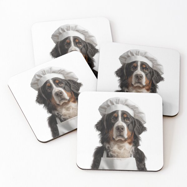 Item preview, Funny Bernese Mountain Dog Chef Realistic Animal Cooking Humor Art designed and sold by LazyOwlStore.