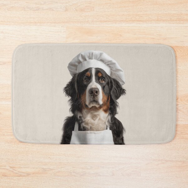 Item preview, Funny Bernese Mountain Dog Chef Realistic Animal Cooking Humor Art designed and sold by LazyOwlStore.