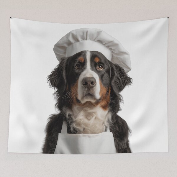 Item preview, Funny Bernese Mountain Dog Chef Realistic Animal Cooking Humor Art designed and sold by LazyOwlStore.