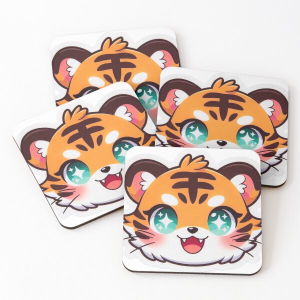 Item preview, Cute Tiger Sticker Kawaii Tiger Face Kids Gift Chibi Tiger Art NeoTigLuna designed and sold by NeoTigLuna.