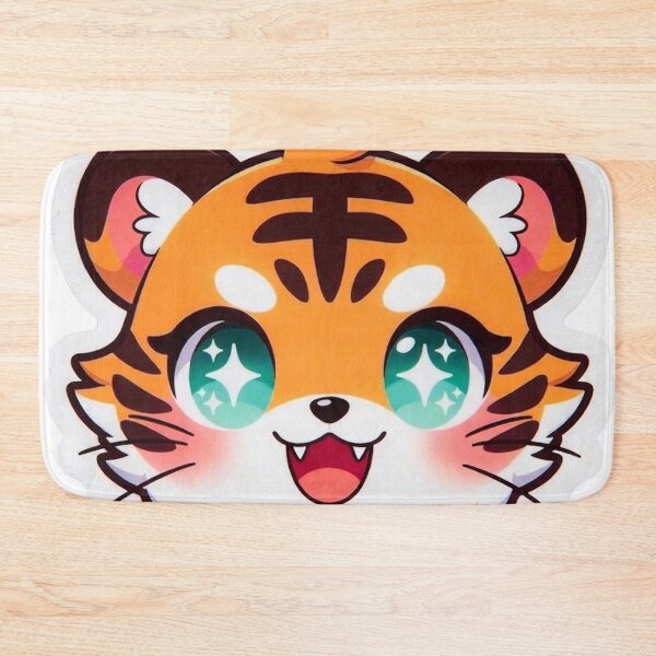 Item preview, Cute Tiger Sticker Kawaii Tiger Face Kids Gift Chibi Tiger Art NeoTigLuna designed and sold by NeoTigLuna.