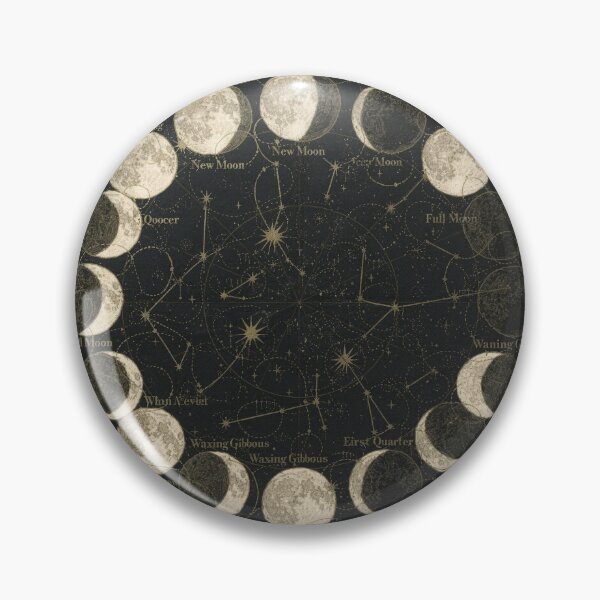 Item preview, Celestial Moon-Phase Chart in Gilt designed and sold by PictorialWhimsy.