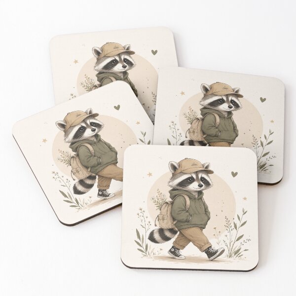 Item preview, Cute Walking Raccoon Illustration designed and sold by layalistoresa.