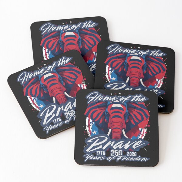 Item preview, Home of the Brave Elephant — 1776 to 2026 America 250 Years of Freedom Patriotic Paint Splash Design designed and sold by GFamilyC.