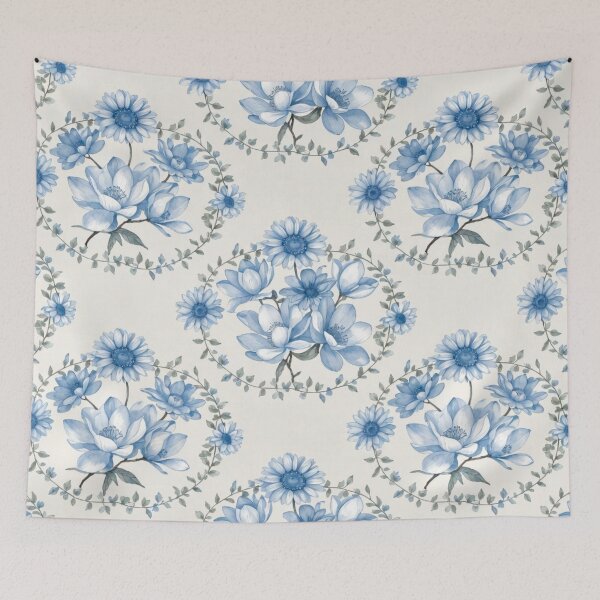 Item preview, Serene Blue Forget Me Not Floral Pattern designed and sold by IntelliMindDesigns.