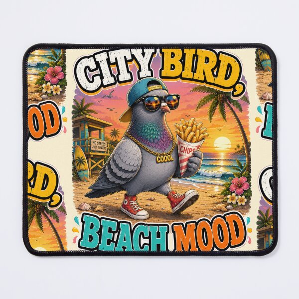 Item preview, City Bird Beach Mood Pigeon designed and sold by BagFactoryUK.