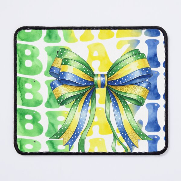 Item preview, Brazil Flag Colors Watercolor Bow Design designed and sold by JMDesignHub.