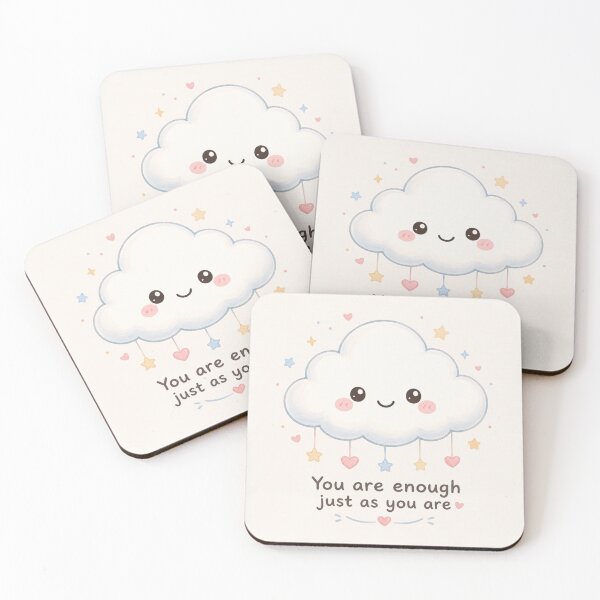 Item preview, Cute Smiling Cloud | You Are Enough Kawaii Illustration designed and sold by layalistoresa.