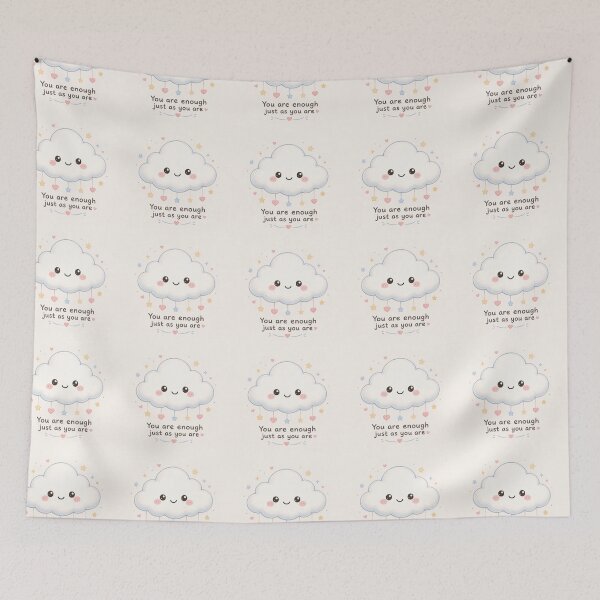 Item preview, Cute Smiling Cloud | You Are Enough Kawaii Illustration designed and sold by layalistoresa.
