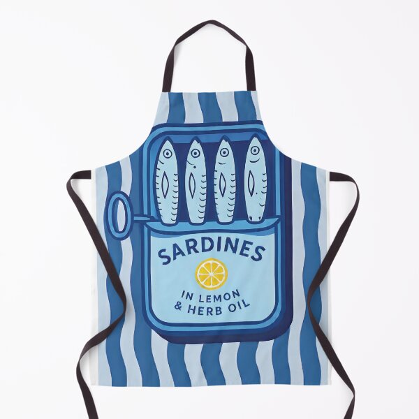Item preview, Retro Sardines Tin Sticker | Blue Minimal Fish Can Illustration | Vintage Seafood Aesthetic Waterproof Sticker designed and sold by ayatstudio.