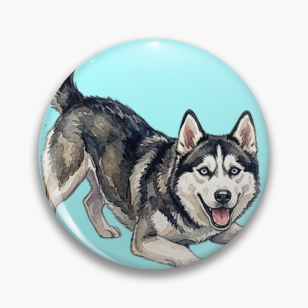 Item preview, Watercolor Siberian Husky Playing designed and sold by TheMagicIcon.