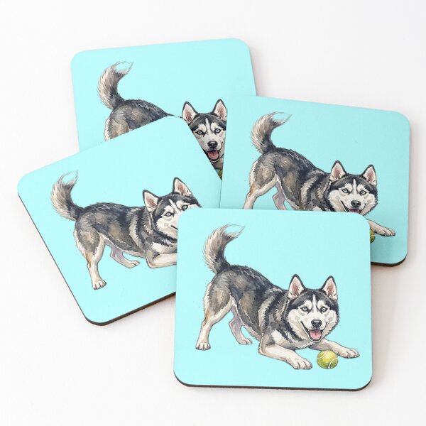 Item preview, Watercolor Siberian Husky Playing designed and sold by TheMagicIcon.