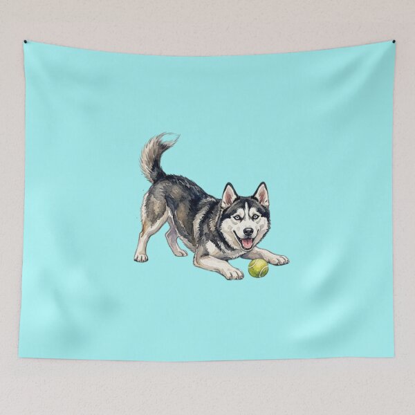 Item preview, Watercolor Siberian Husky Playing designed and sold by TheMagicIcon.