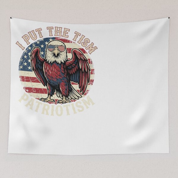Item preview, I Put The Tism In Patriotism Bald Eagle USA Flag designed and sold by JMDesignHub.