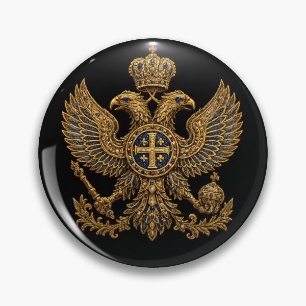Item preview, Byzantine Crowned Eagle Embroidery | Double-Headed Imperial Royal Crest Luxury Art designed and sold by Emoji Emblems.