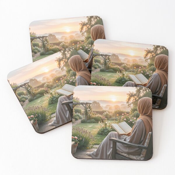 Item preview, Peaceful Morning Quran Reading - Elegant Hijab Woman in Garden designed and sold by hakikatm.