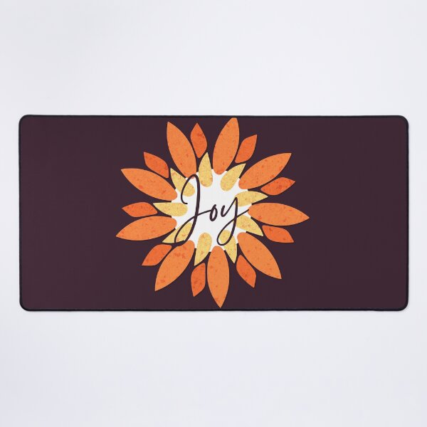 Item preview, Pretty Orange Paper Flower JOY Cursive Typography designed and sold by TackyTime.