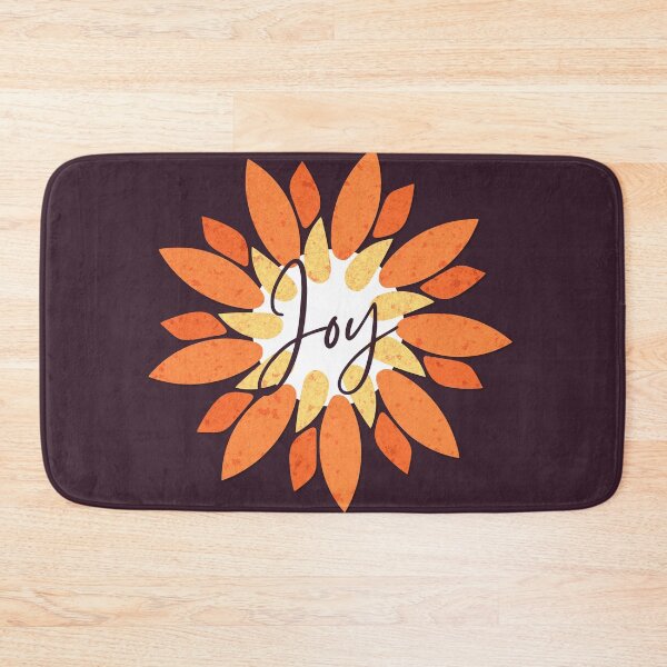 Item preview, Pretty Orange Paper Flower JOY Cursive Typography designed and sold by TackyTime.