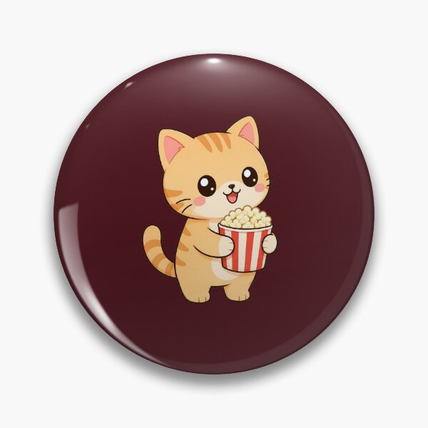 Item preview, Cute Cat Eating Popcorn Movie Night Cartoon designed and sold by Seculinator.