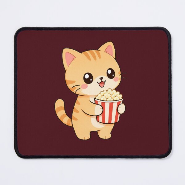 Item preview, Cute Cat Eating Popcorn Movie Night Cartoon designed and sold by Seculinator.
