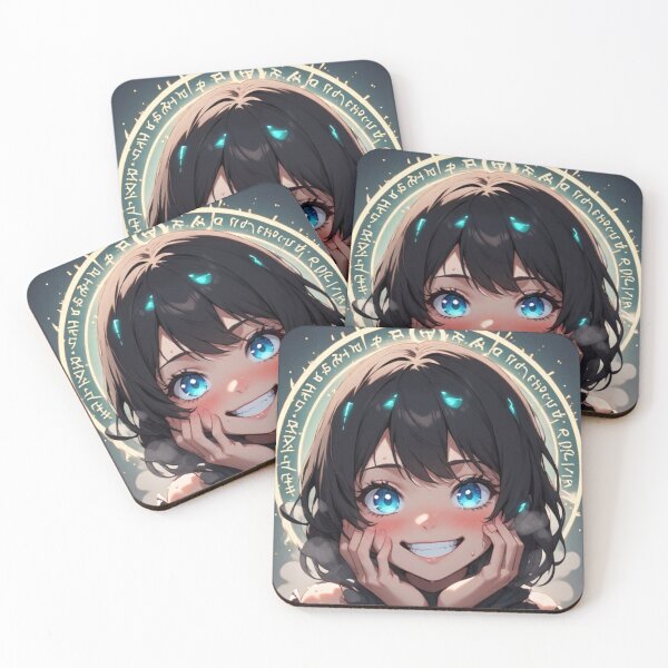 Item preview, Cute magical anime girl smiling designed and sold by ArtsJulian.